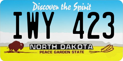 ND license plate IWY423