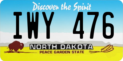 ND license plate IWY476