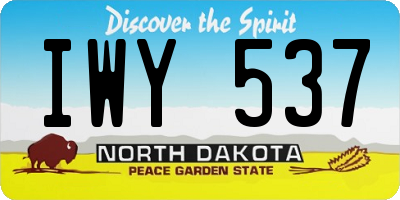 ND license plate IWY537