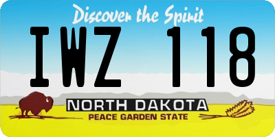 ND license plate IWZ118