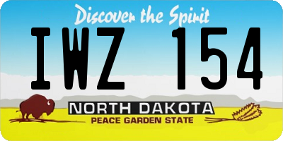 ND license plate IWZ154
