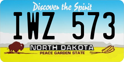 ND license plate IWZ573