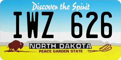 ND license plate IWZ626