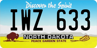 ND license plate IWZ633