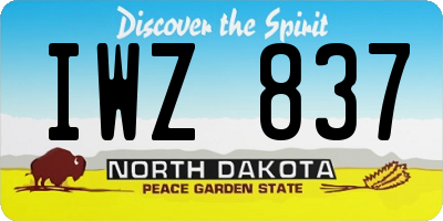 ND license plate IWZ837