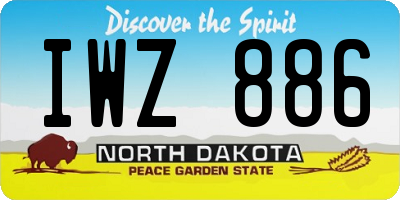 ND license plate IWZ886