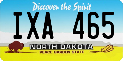 ND license plate IXA465
