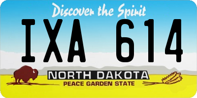 ND license plate IXA614