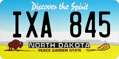 ND license plate IXA845