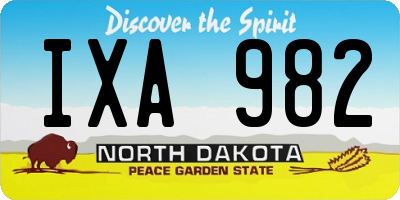 ND license plate IXA982
