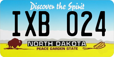 ND license plate IXB024