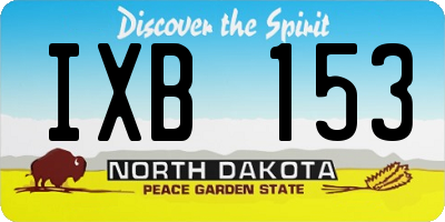 ND license plate IXB153