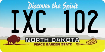 ND license plate IXC102