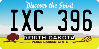 ND license plate IXC396