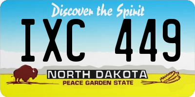ND license plate IXC449