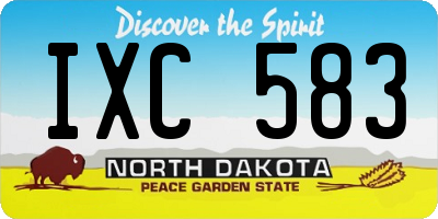 ND license plate IXC583