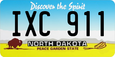 ND license plate IXC911