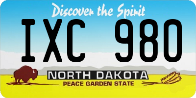ND license plate IXC980