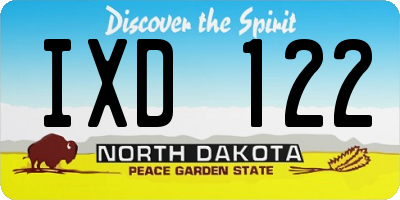 ND license plate IXD122