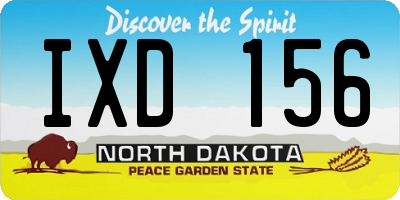 ND license plate IXD156