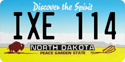 ND license plate IXE114