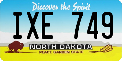 ND license plate IXE749