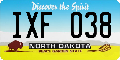 ND license plate IXF038