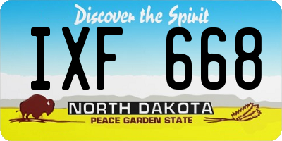 ND license plate IXF668