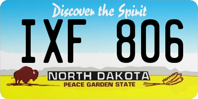 ND license plate IXF806