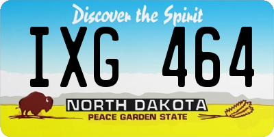 ND license plate IXG464