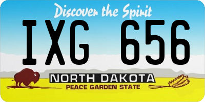 ND license plate IXG656