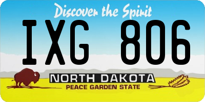 ND license plate IXG806