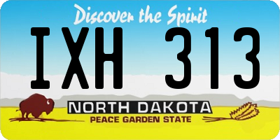 ND license plate IXH313