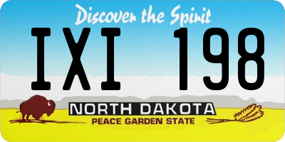 ND license plate IXI198