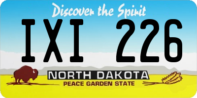 ND license plate IXI226