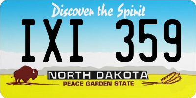ND license plate IXI359