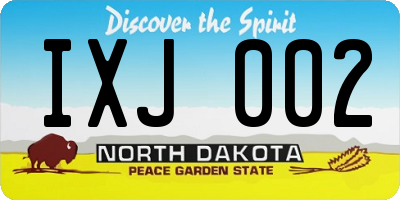 ND license plate IXJ002