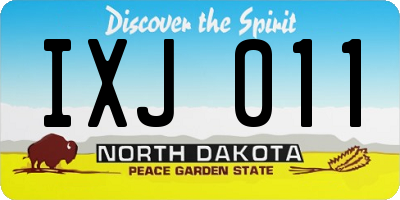 ND license plate IXJ011