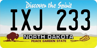 ND license plate IXJ233