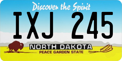 ND license plate IXJ245