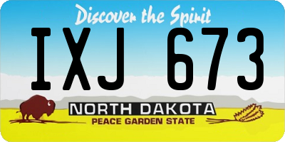 ND license plate IXJ673