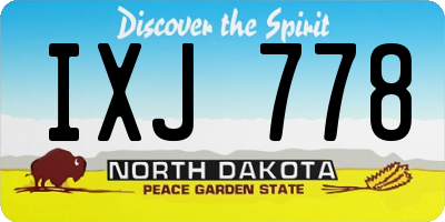 ND license plate IXJ778