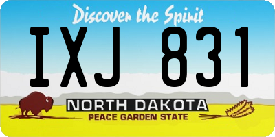 ND license plate IXJ831