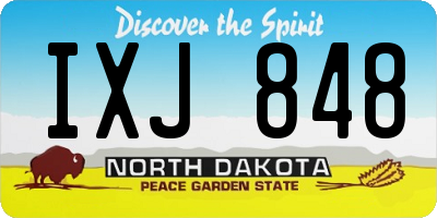 ND license plate IXJ848