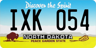 ND license plate IXK054
