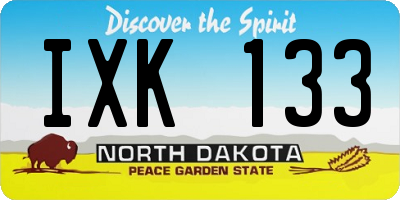 ND license plate IXK133