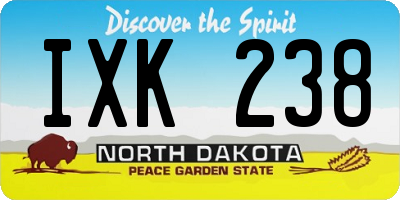 ND license plate IXK238