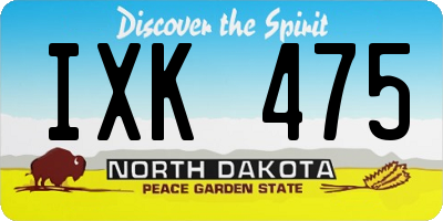 ND license plate IXK475