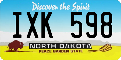 ND license plate IXK598