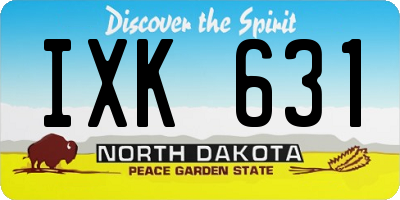 ND license plate IXK631